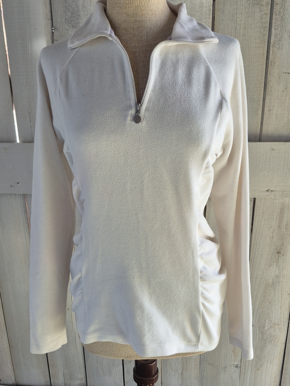 Women's Cream Half-Zip Pullover Sweatshirt
